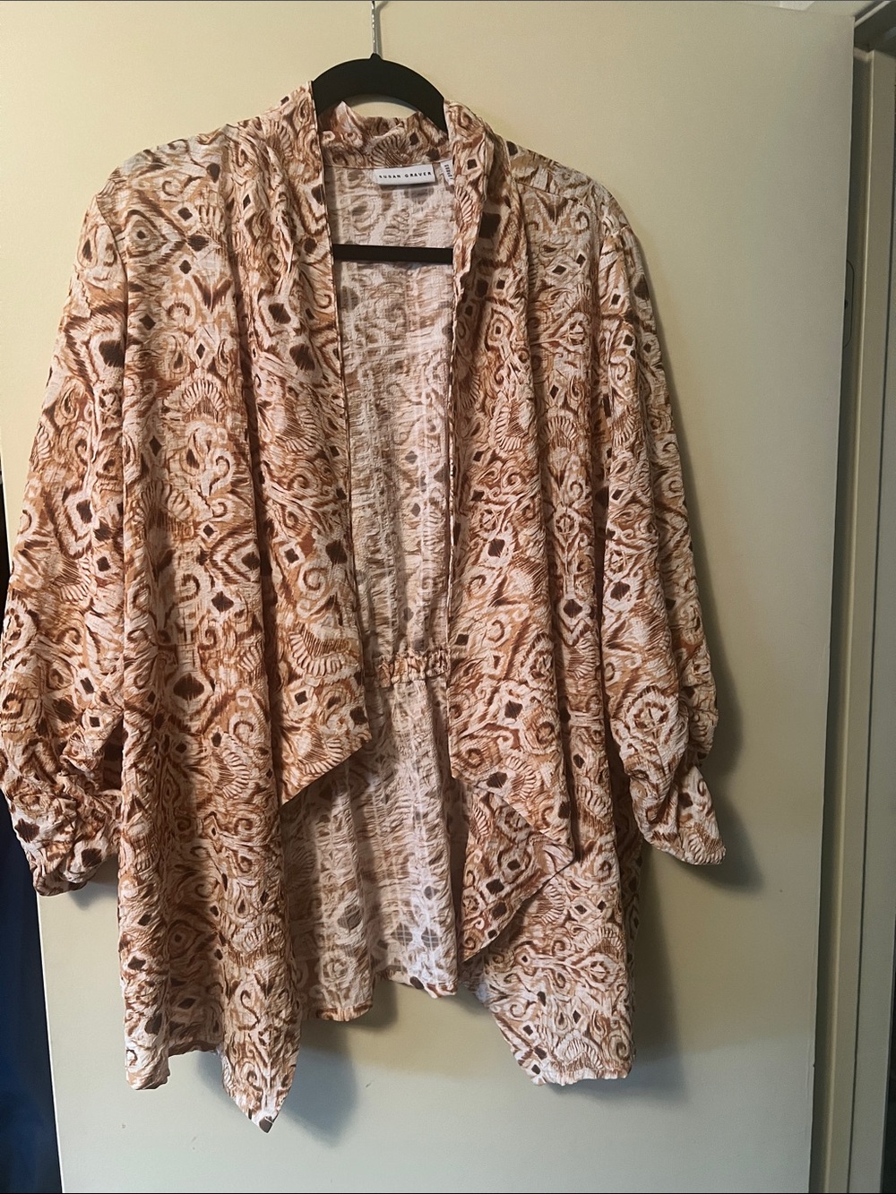Susan Graver Women's Textured Woven Cardigan size Large